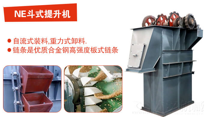斗式提升機(jī)有：板鏈?zhǔn)?，皮帶式等多種形式主要依靠料斗完成物料的提升目的。